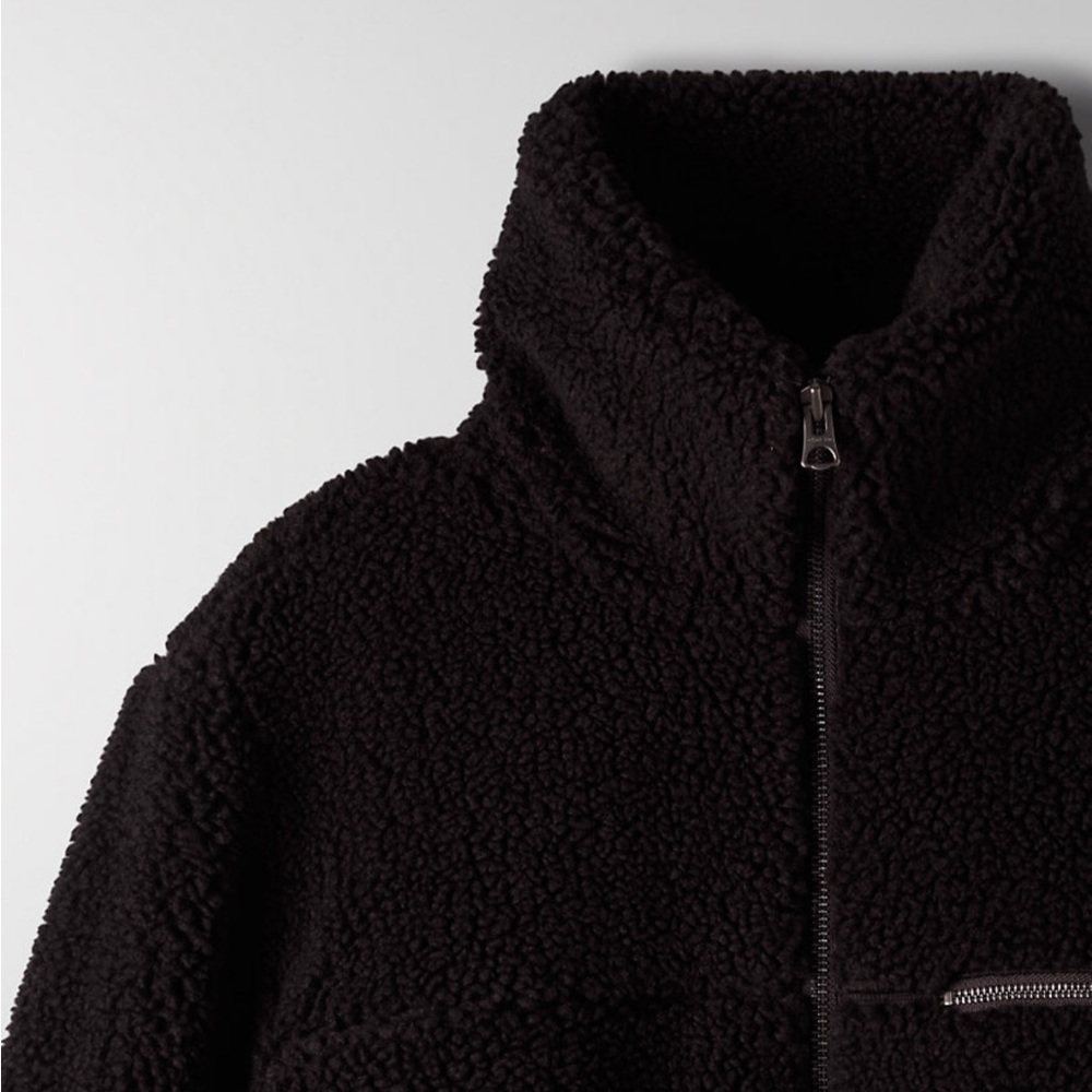 New Aritzia Wilfred Free Teddy Coat in Black - Picture 7 of 9